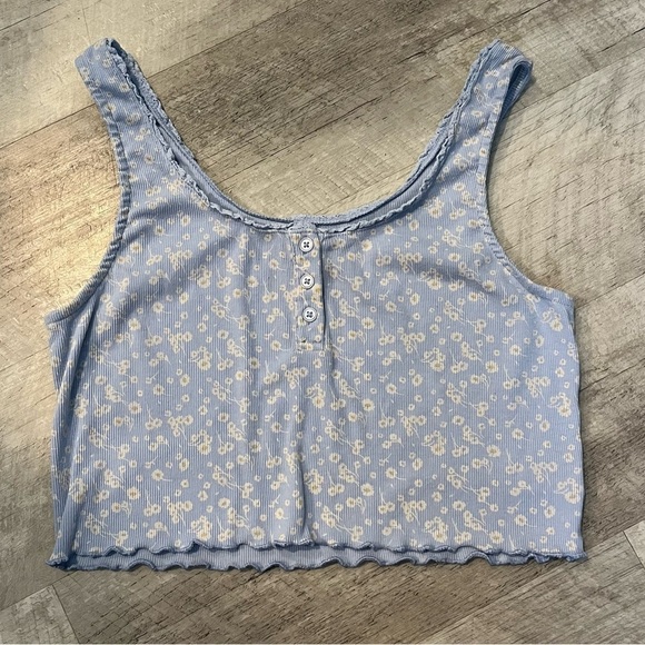 Aeropostale Tops - Aeropostal Blue floral tank top size large